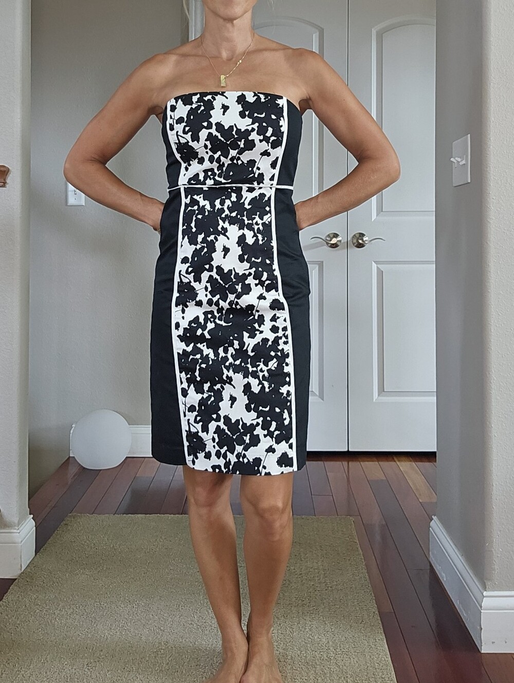 Black and White Printed Bodycon Dress